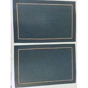 Rose Tree Forest Green Placemats With Gold Embroidery Set of 6